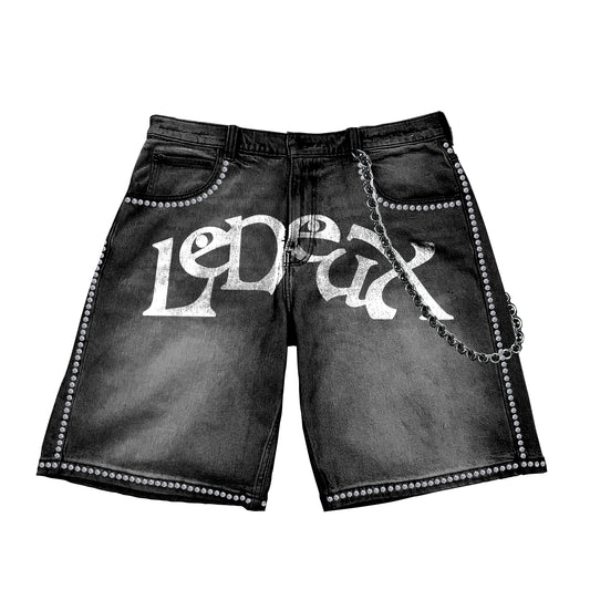 'Removable Chain' Le Deux Shorts- Rhinestone