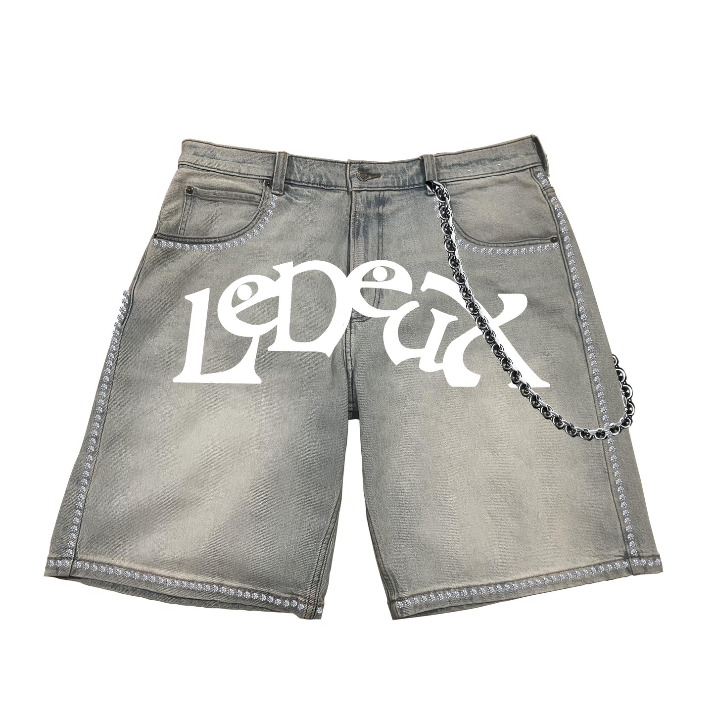 'Removable Chain' Le Deux Shorts- Rhinestone